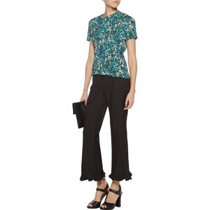 $245 NWT MISSONI Floral Stretch-Jersey Blouse Top Cinched Neckline Italy Made/S